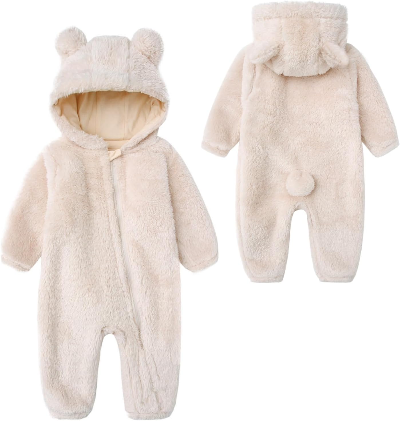 Baby Fluffy Costume Furry Bear Onesie Baby Fuzzy Teddy Bear Outfit Baby Newborn Plush Clothes