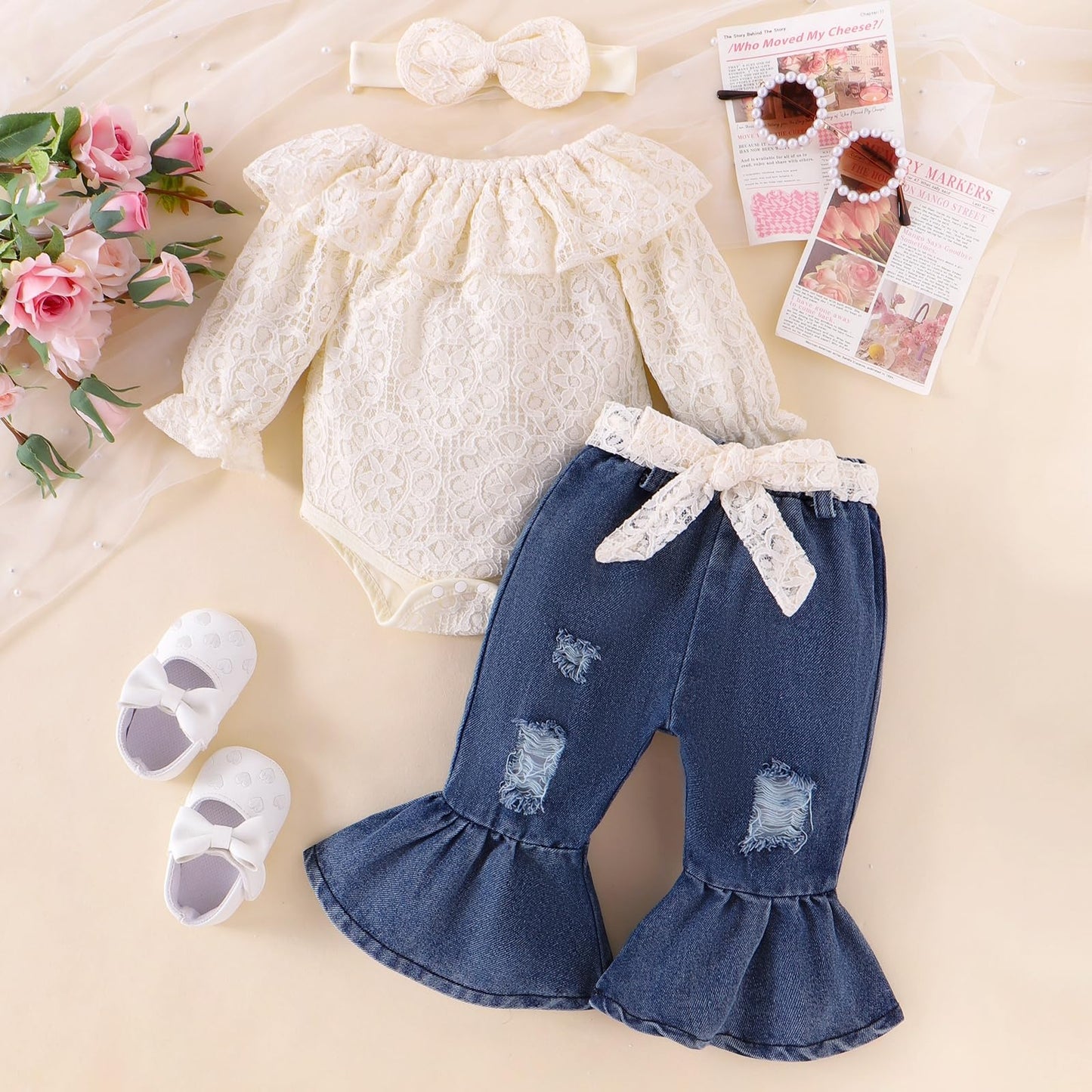 Baby Girl Romper Jeans Outfit