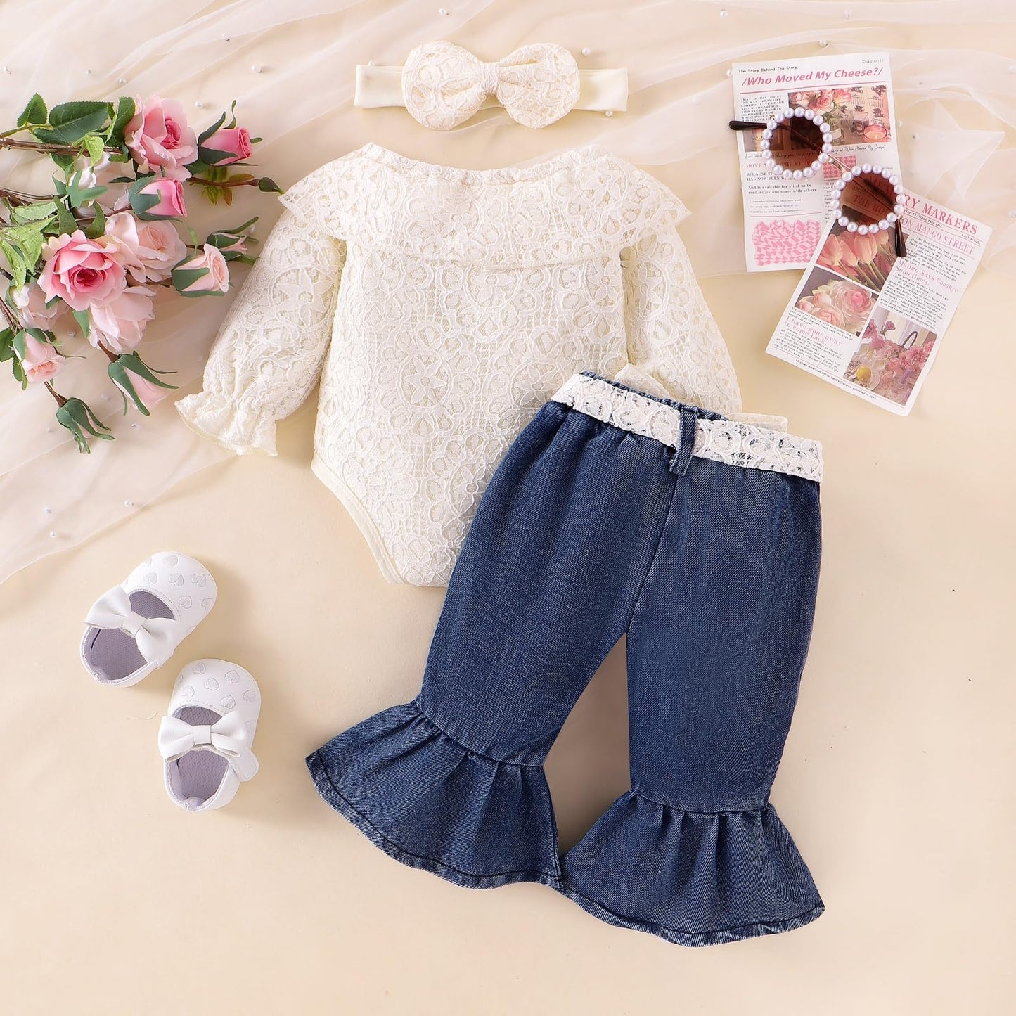 Baby Girl Romper Jeans Outfit