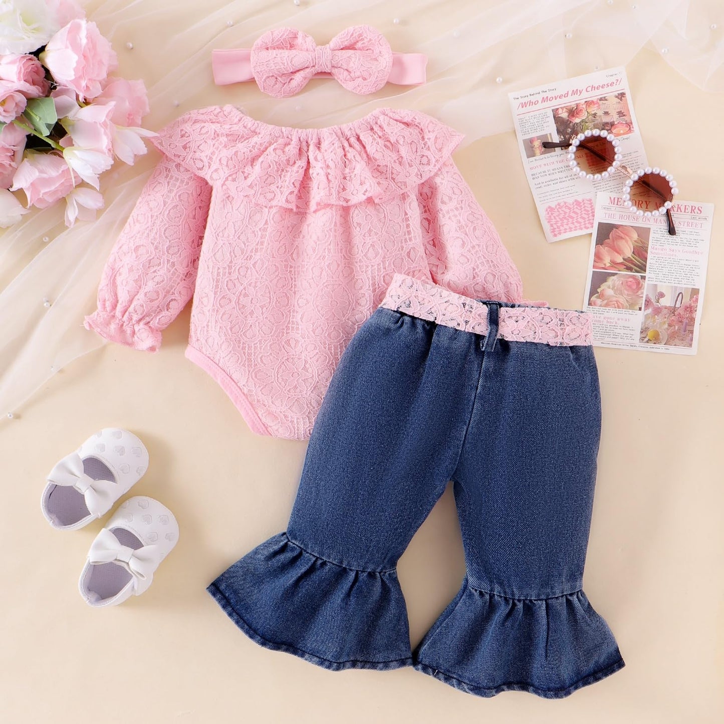 Baby Girl Romper Jeans Outfit