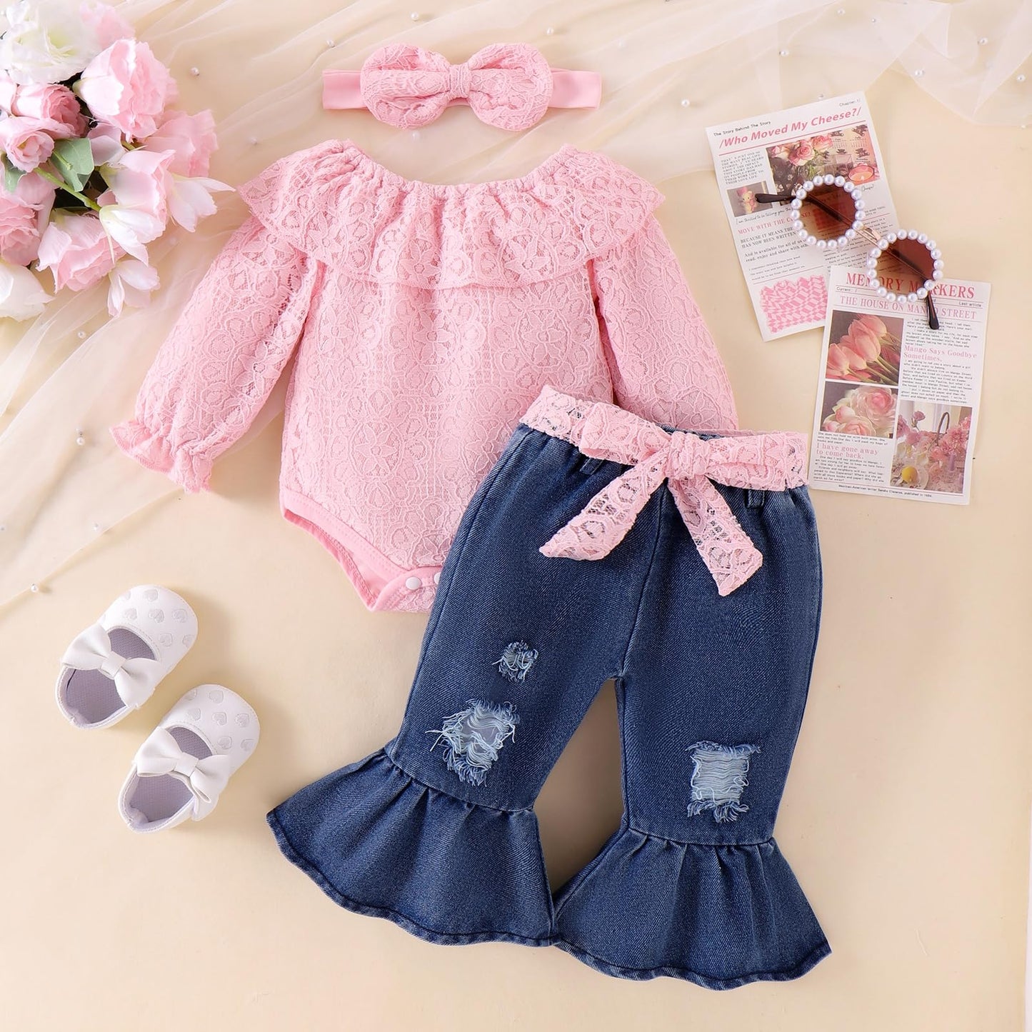 Baby Girl Romper Jeans Outfit