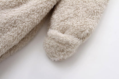Baby Fluffy Costume Furry Bear Onesie Baby Fuzzy Teddy Bear Outfit Baby Newborn Plush Clothes