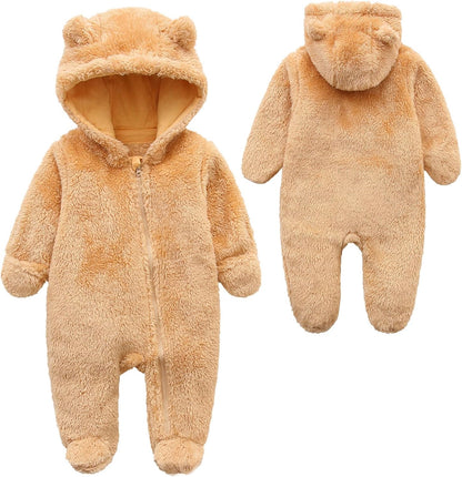 Baby Fluffy Costume Furry Bear Onesie Baby Fuzzy Teddy Bear Outfit Baby Newborn Plush Clothes